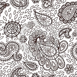 Floral mehendi pattern ornament vector illustration hand drawn henna mhendi pattern india tribal paisley background