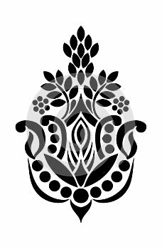 Floral motifs template for invite or greeting card