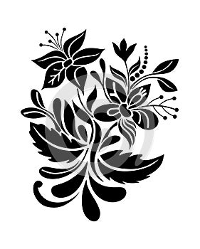 Floral motifs template for invite or greeting card