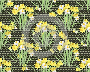 Floral narcissus retro vintage background