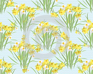 Floral narcissus retro vintage background