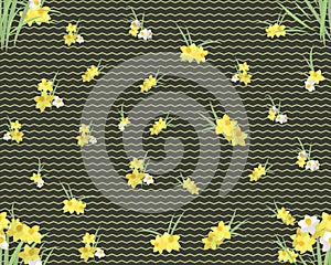 Floral narcissus retro vintage background