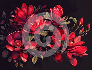 Floral natural art , beautiful vintage botanical flowers. trend art botanical design, vintage colors. Generative AI