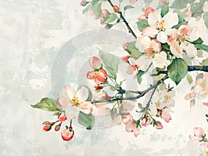 Floral natural art , beautiful vintage botanical flowers. trend art botanical design, vintage colors. Generative AI