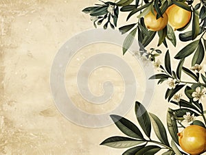 Floral natural art , beautiful vintage botanical flowers. trend art botanical design, vintage colors. Generative AI