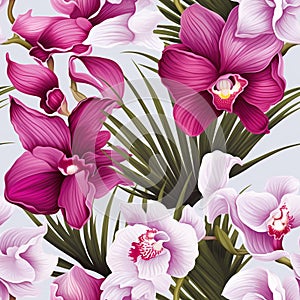 Floral orchid pattern for flyer design