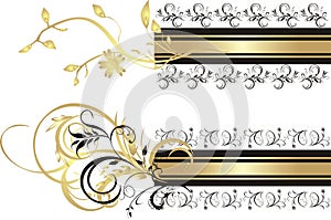 Floral ornament. Backgrounds for two banners