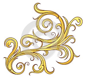 Floral ornament on gold