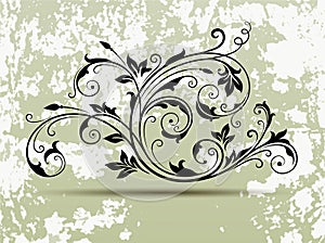 Floral Ornament and Grunge Background