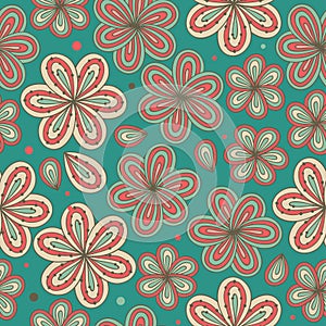 Floral ornamental seamless pattern Decorative nice flowers background Endless ornate texture