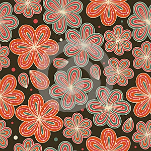 Floral ornamental seamless pattern Decorative nice flowers background Endless ornate texture