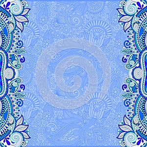 floral ornamental template in blue color, oriental vintage patt