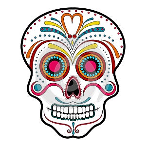 Floral ornamente head skull. Day of the dead