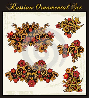 Floral Ornaments in Russian Traditional Style