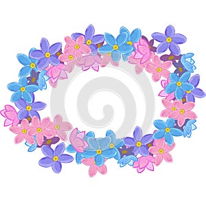 Floral oval wreath
