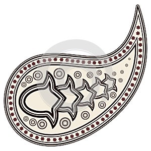 Floral paisley element.