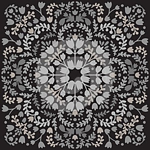 Floral paisley ornament pattern. Ethnic Mandala towel, yoga mat print.