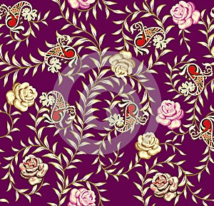 floral paisley pattern on background