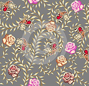 floral paisley pattern on background