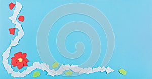 Floral paper scraps background