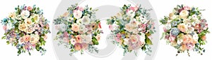 Floral pastel watercolor arrangement. Isolated