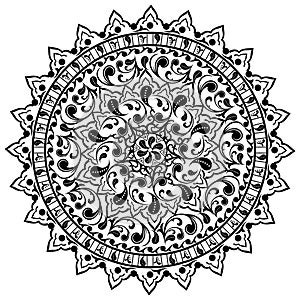 Floral pattern, Asian ornaments, vector tattoo