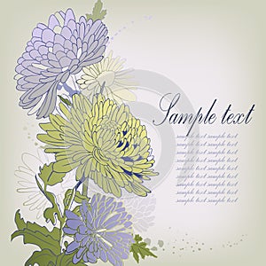 Floral Pattern. Background With Chrysanthemum.