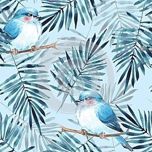 Floral pattern with birds