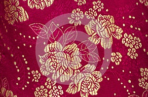 Floral pattern in chinese embroidery style. Flower seamless background