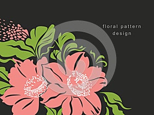 Floral pattern circle, banner design, greeting card or invitation