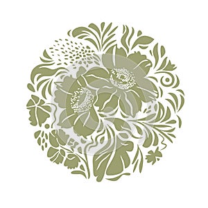 Floral pattern circle, banner design, greeting card or invitation