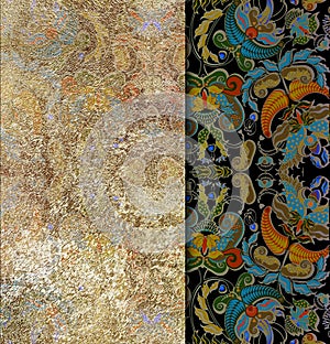 Floral pattern cover background, indian motif frame