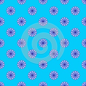 Floral pattern on the cyan background