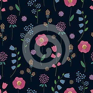 Floral pattern on dark background.