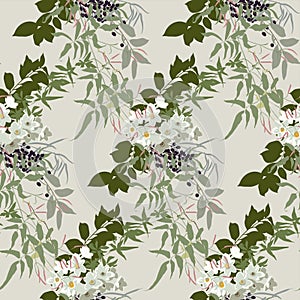 Floral pattern in earthy tones photo