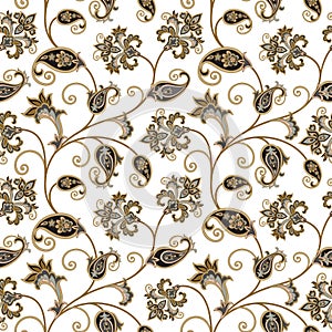 Floral pattern. Flourish oriental ethnic background. Arabic orna