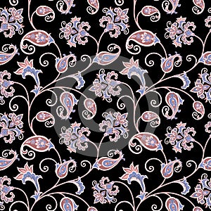 Floral pattern. Flourish oriental ethnic background. Arabic orna