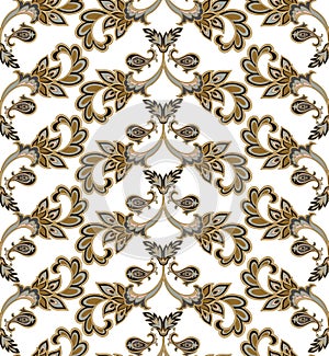 Floral pattern. Flourish seamless baroque ornament