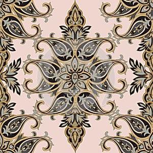 Floral pattern. Flourish seamless baroque ornament