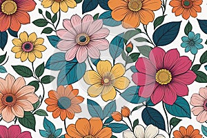 floral pattern with flowersvector seamless flower pattern background illustrationfloral pattern with flowers photo