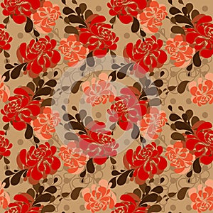 Floral pattern in folkloric style and bright colors