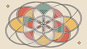 Floral Pattern within Geometric Structure, vector design Generative AI