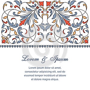 Floral pattern for invitation or greeting card