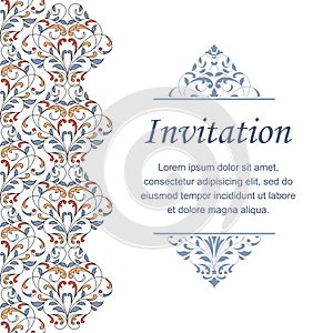 Floral pattern for invitation or greeting card