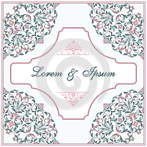 Floral pattern for invitation or greeting card