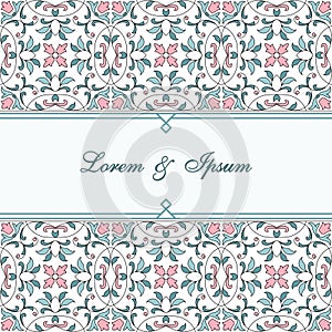 Floral pattern for invitation or greeting card