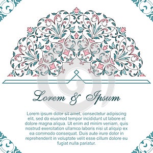 Floral pattern for invitation or greeting card