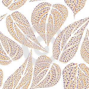 Floral pattern leaves textured tiled background Ornamental flour