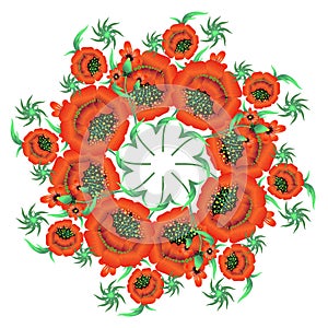 Floral pattern in the national Ukrainian Petrikovka style.