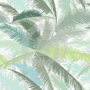 Floral pattern with palm tree leaves. Summer nature tropical ornamental seamless background